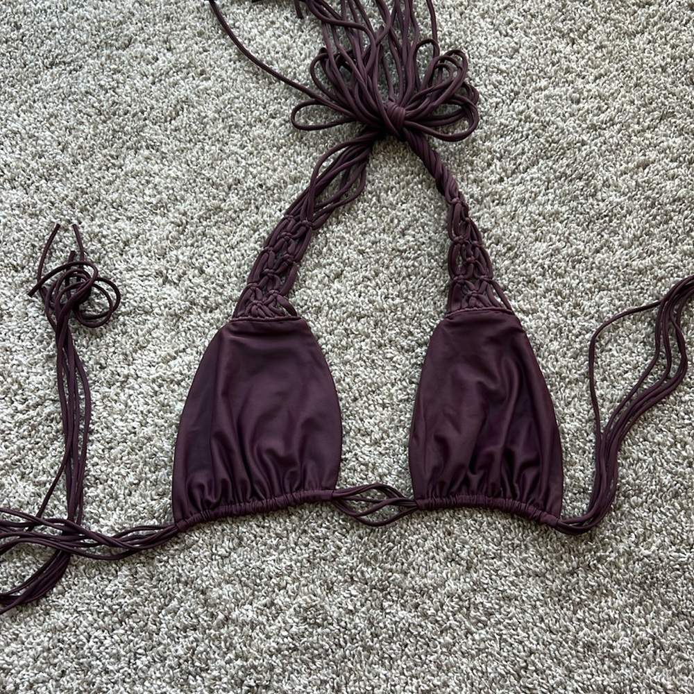 Mikoh dark purple plum bikini top
